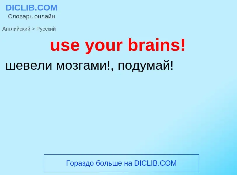 Как переводится use your brains! на Русский язык