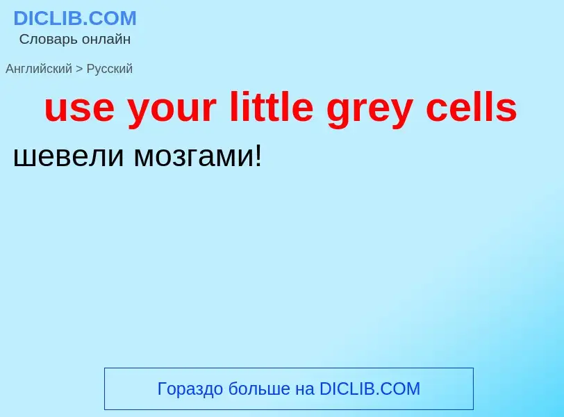 Как переводится use your little grey cells на Русский язык