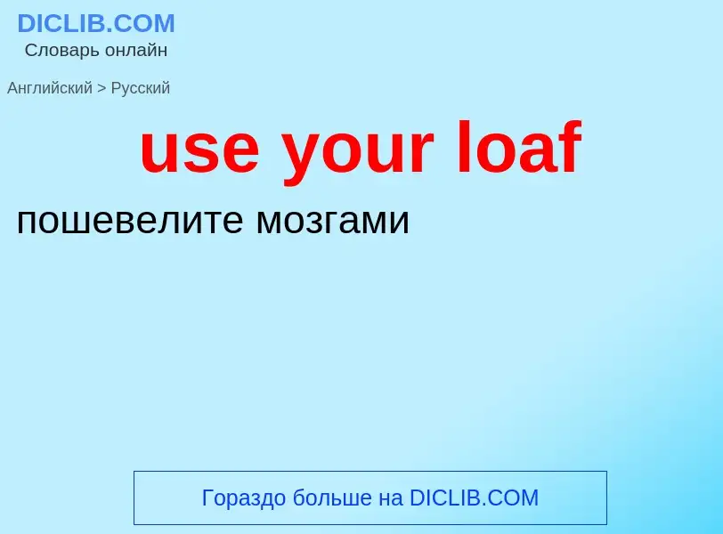 Как переводится use your loaf на Русский язык