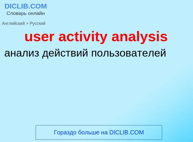 Traduzione di &#39user activity analysis&#39 in Russo