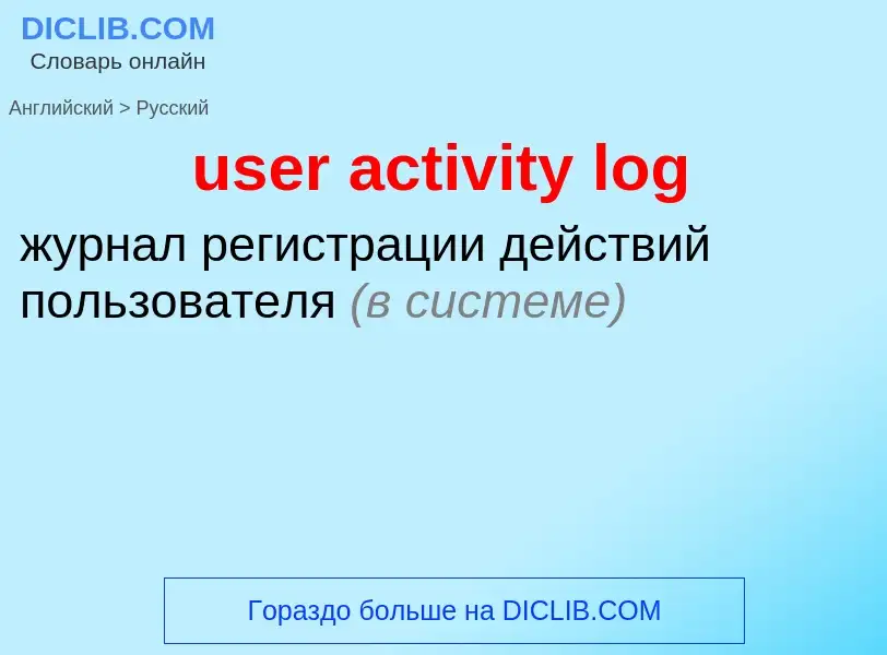 Как переводится user activity log на Русский язык