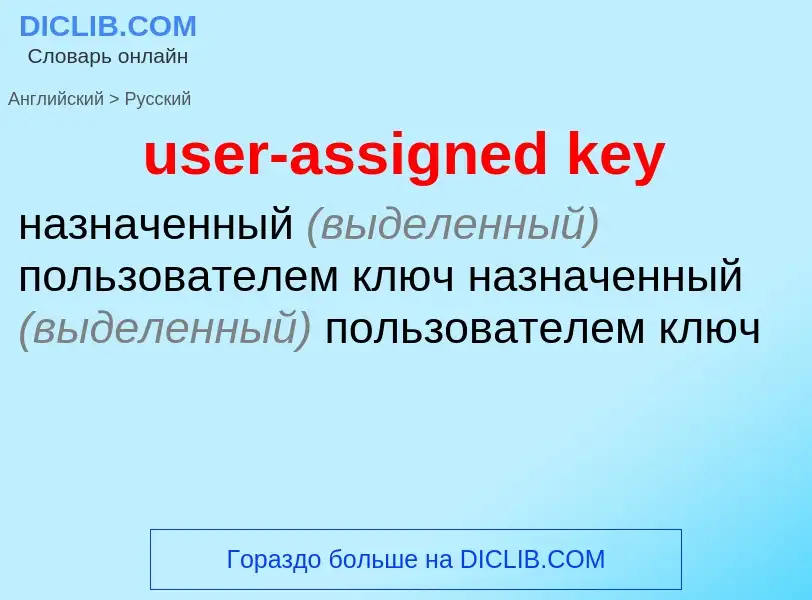 What is the Russian for user-assigned key? Translation of &#39user-assigned key&#39 to Russian