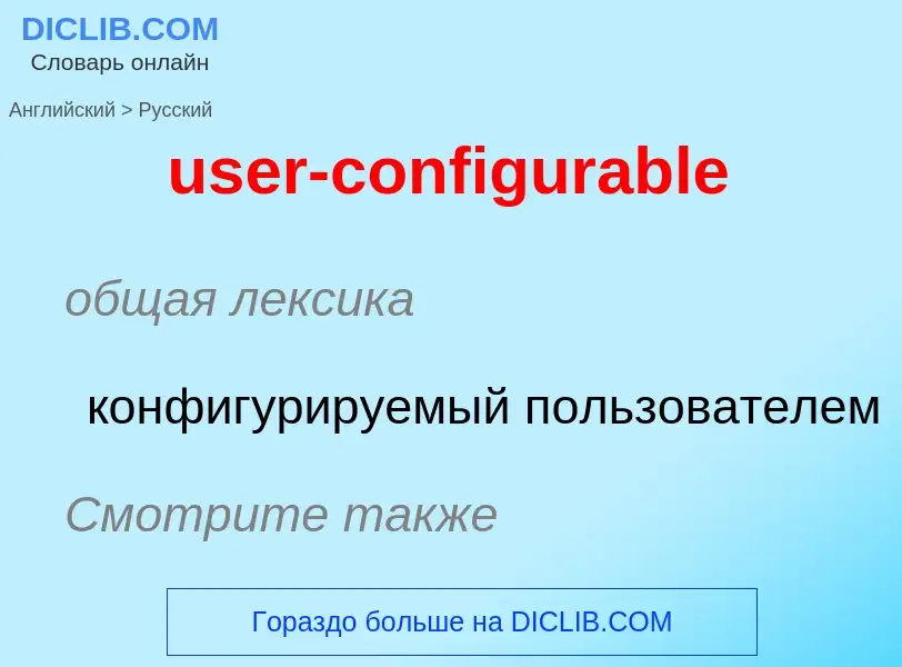 Übersetzung von &#39user-configurable&#39 in Russisch