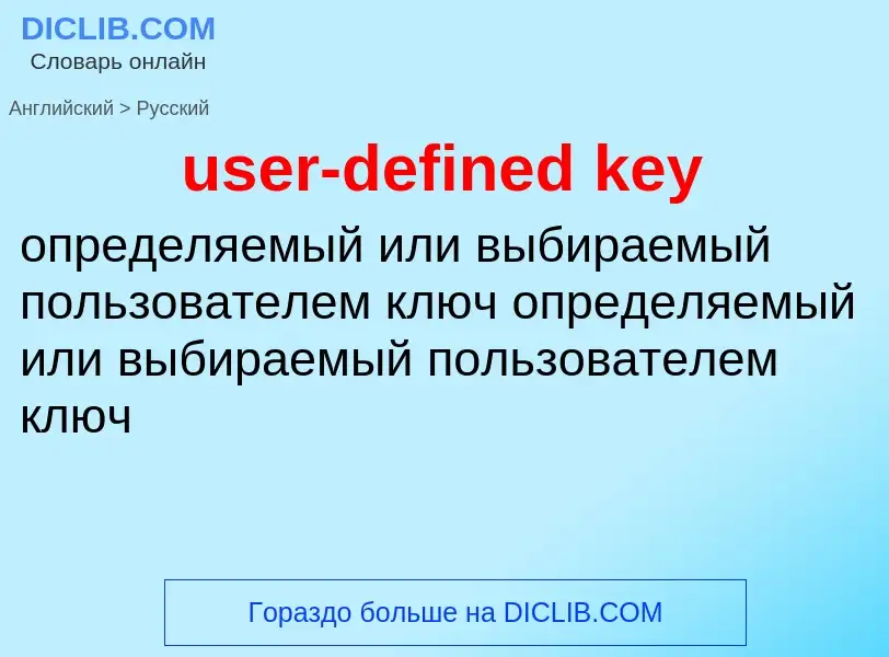 Как переводится user-defined key на Русский язык