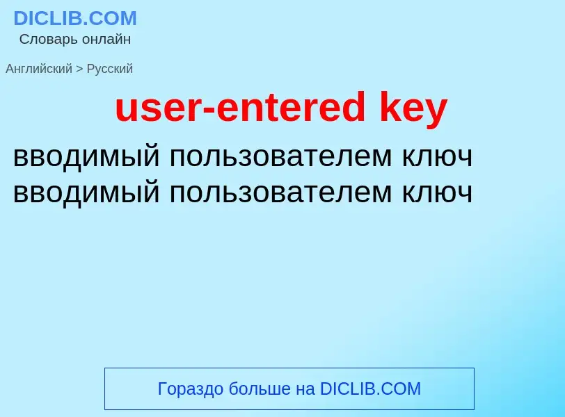 What is the Russian for user-entered key? Translation of &#39user-entered key&#39 to Russian