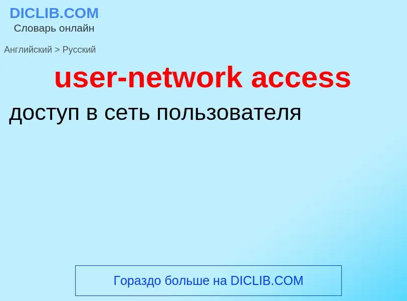 Traduzione di &#39user-network access&#39 in Russo