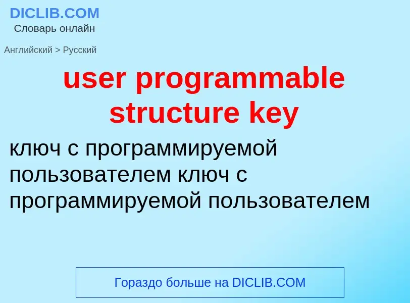 What is the Russian for user programmable structure key? Translation of &#39user programmable struct