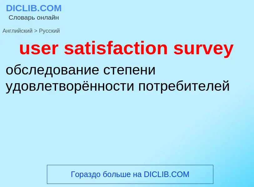 Übersetzung von &#39user satisfaction survey&#39 in Russisch