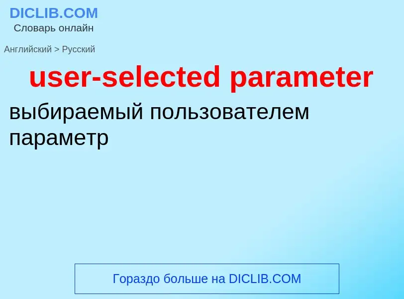 Traduzione di &#39user-selected parameter&#39 in Russo