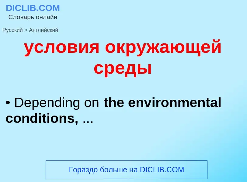 Как переводится условия окружающей среды на Английский язык