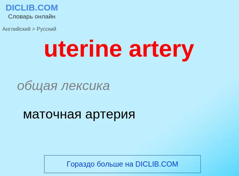 Traduzione di &#39uterine artery&#39 in Russo