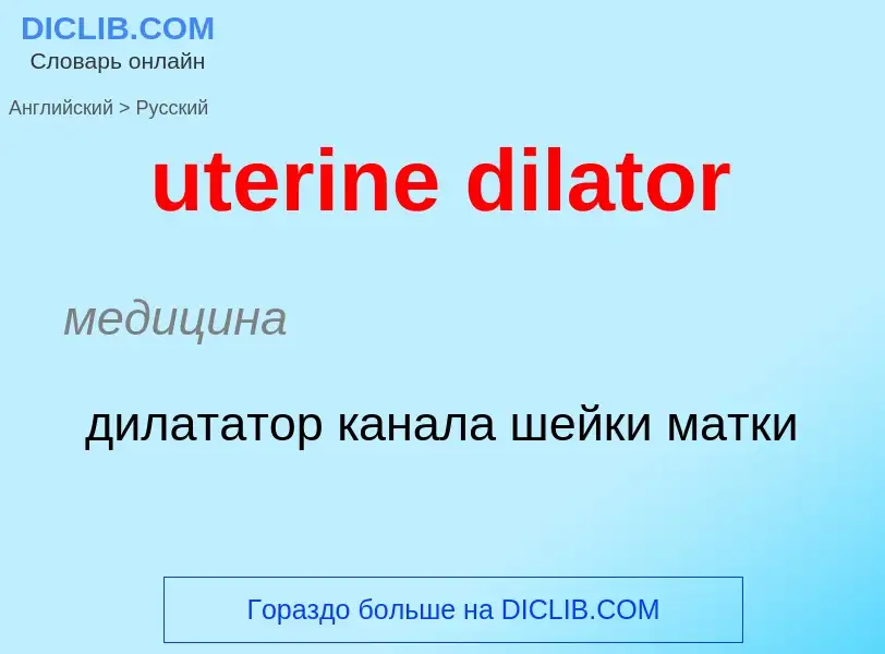 Traduzione di &#39uterine dilator&#39 in Russo