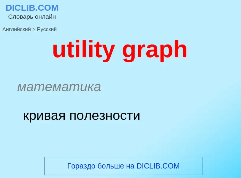 Как переводится utility graph на Русский язык