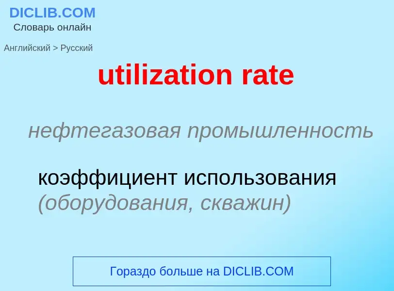 Traduzione di &#39utilization rate&#39 in Russo