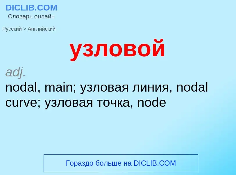 Como se diz узловой em Inglês? Tradução de &#39узловой&#39 em Inglês