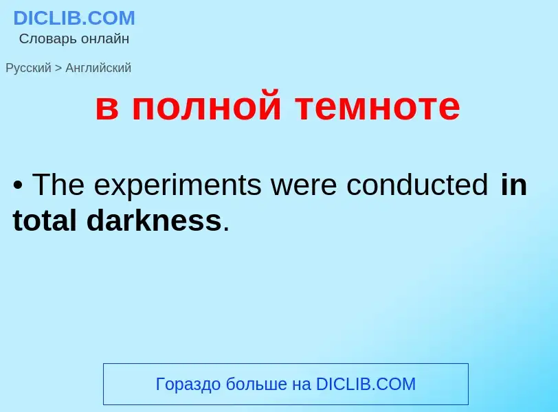Μετάφραση του &#39в полной темноте&#39 σε Αγγλικά