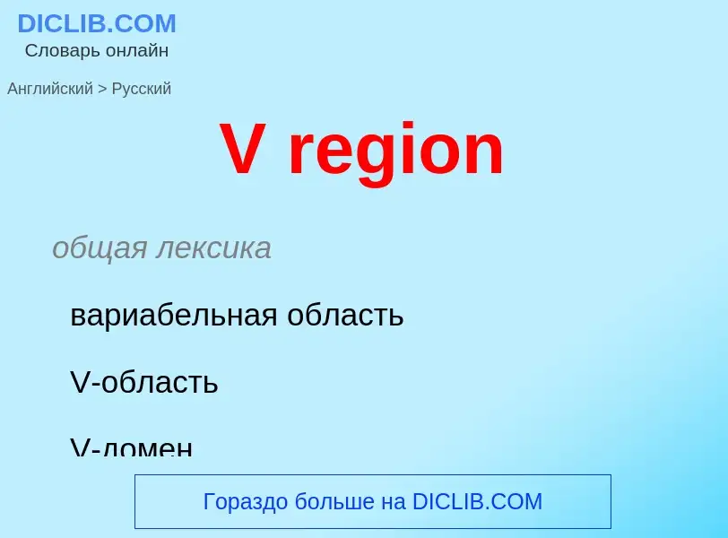 What is the Russian for V region? Translation of &#39V region&#39 to Russian