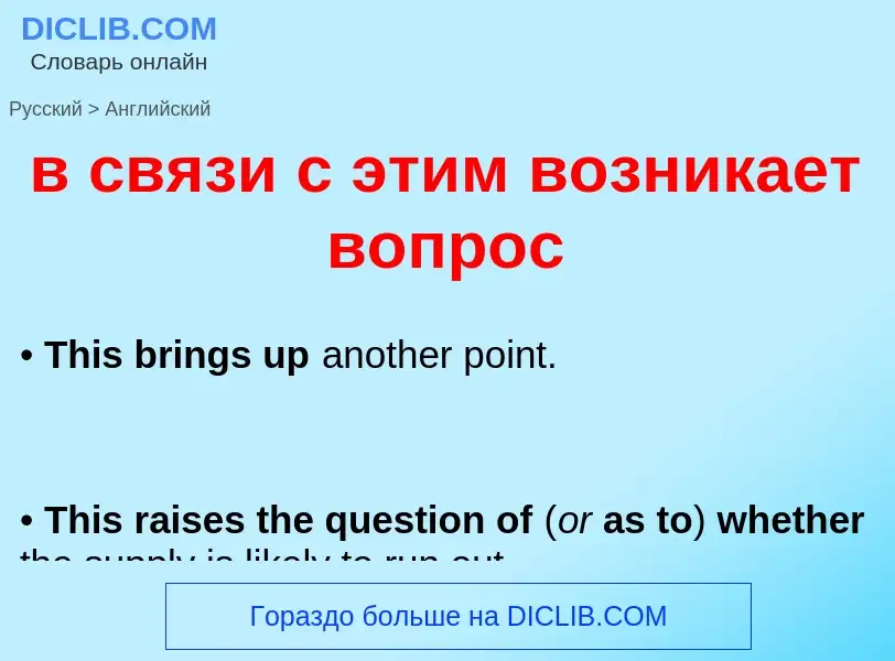 Как переводится в связи с этим возникает вопрос на Английский язык