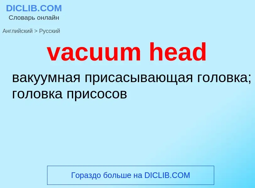 Как переводится vacuum head на Русский язык