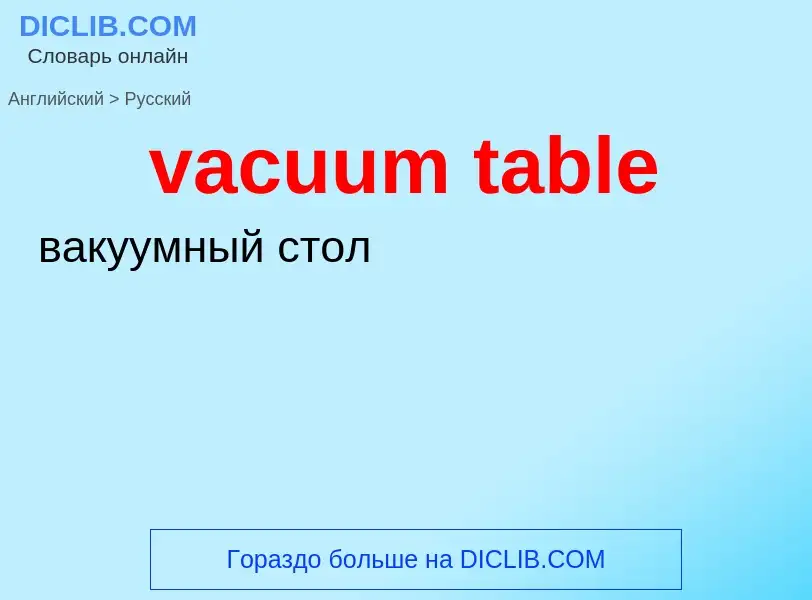 Μετάφραση του &#39vacuum table&#39 σε Ρωσικά