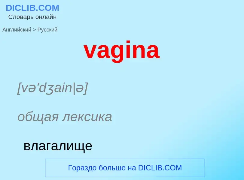 Μετάφραση του &#39vagina&#39 σε Ρωσικά