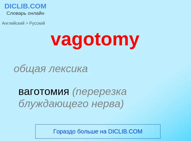 Μετάφραση του &#39vagotomy&#39 σε Ρωσικά