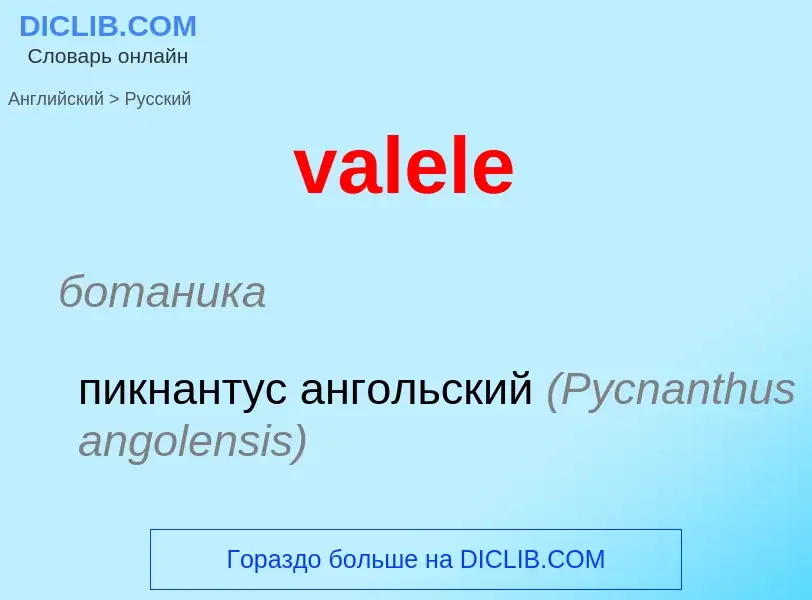 Μετάφραση του &#39valele&#39 σε Ρωσικά