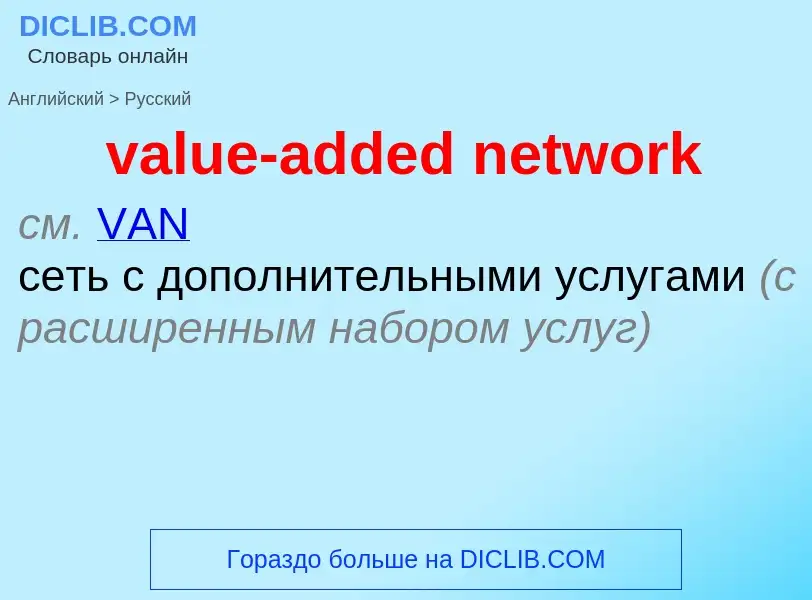 Como se diz value-added network em Russo? Tradução de &#39value-added network&#39 em Russo