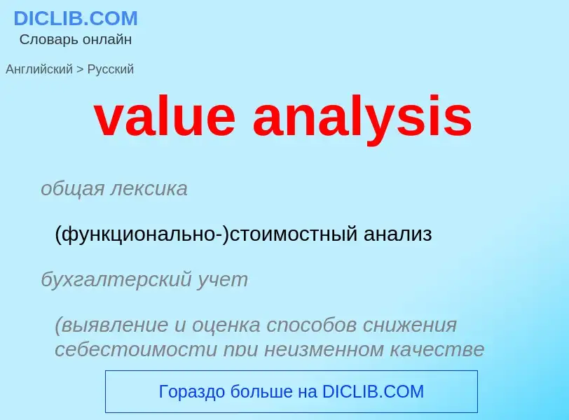 Μετάφραση του &#39value analysis&#39 σε Ρωσικά