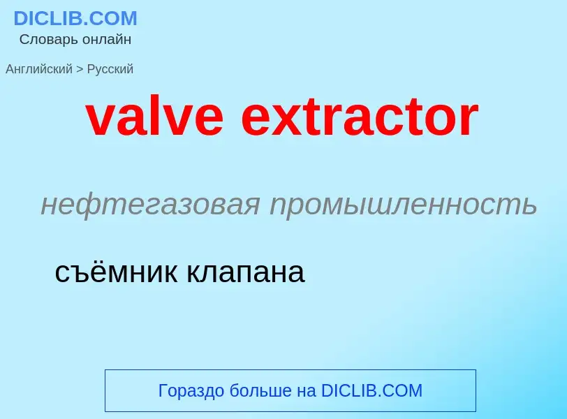 Μετάφραση του &#39valve extractor&#39 σε Ρωσικά