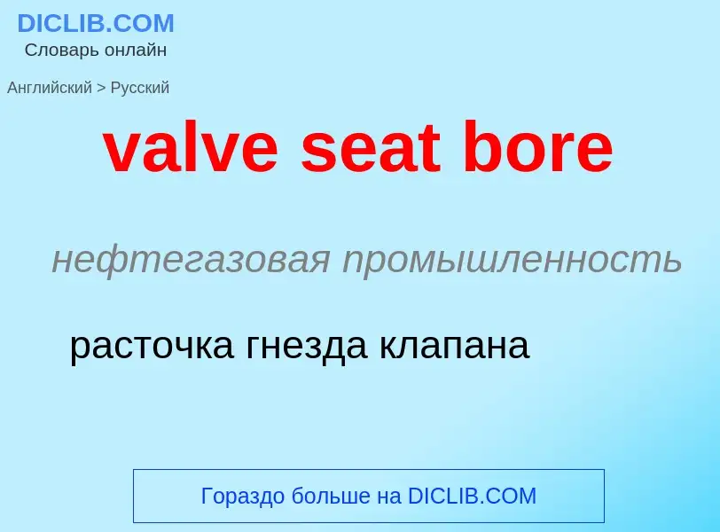 ¿Cómo se dice valve seat bore en Ruso? Traducción de &#39valve seat bore&#39 al Ruso