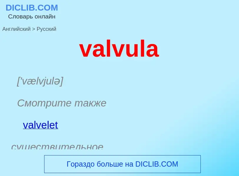 ¿Cómo se dice valvula en Ruso? Traducción de &#39valvula&#39 al Ruso