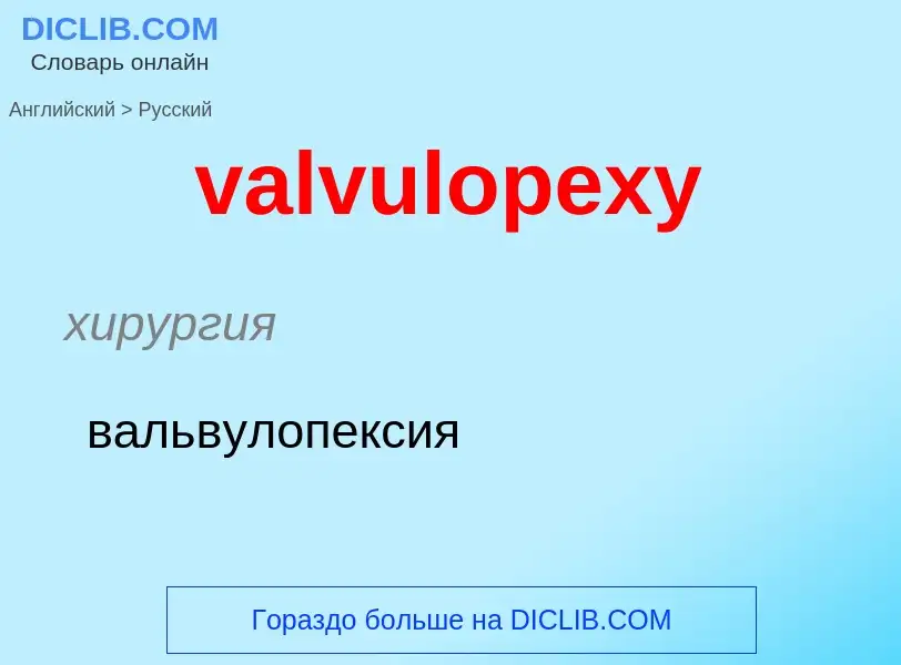 ¿Cómo se dice valvulopexy en Ruso? Traducción de &#39valvulopexy&#39 al Ruso