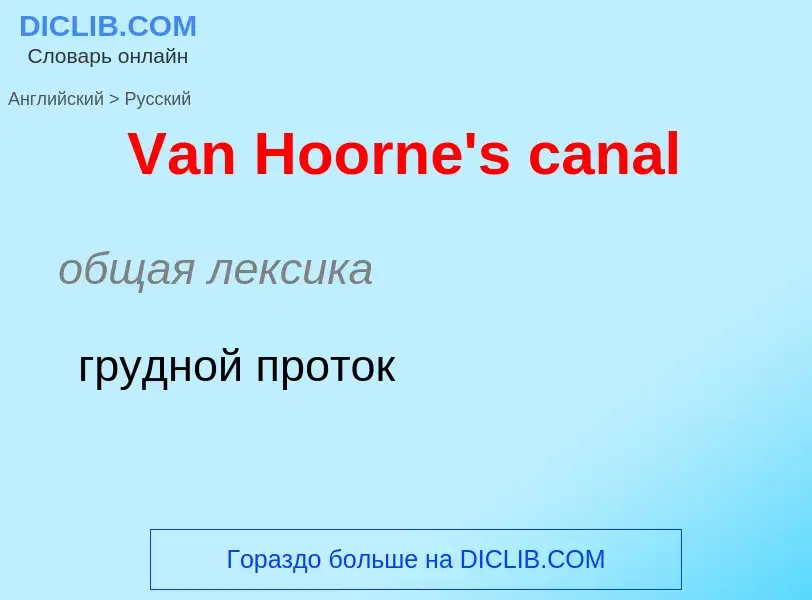 Как переводится Van Hoorne's canal на Русский язык