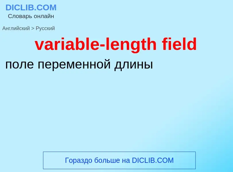 ¿Cómo se dice variable-length field en Ruso? Traducción de &#39variable-length field&#39 al Ruso