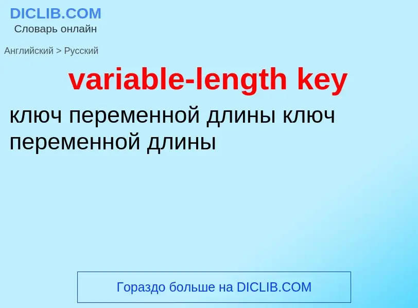 What is the Russian for variable-length key? Translation of &#39variable-length key&#39 to Russian