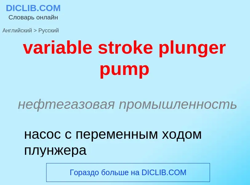 ¿Cómo se dice variable stroke plunger pump en Ruso? Traducción de &#39variable stroke plunger pump&#