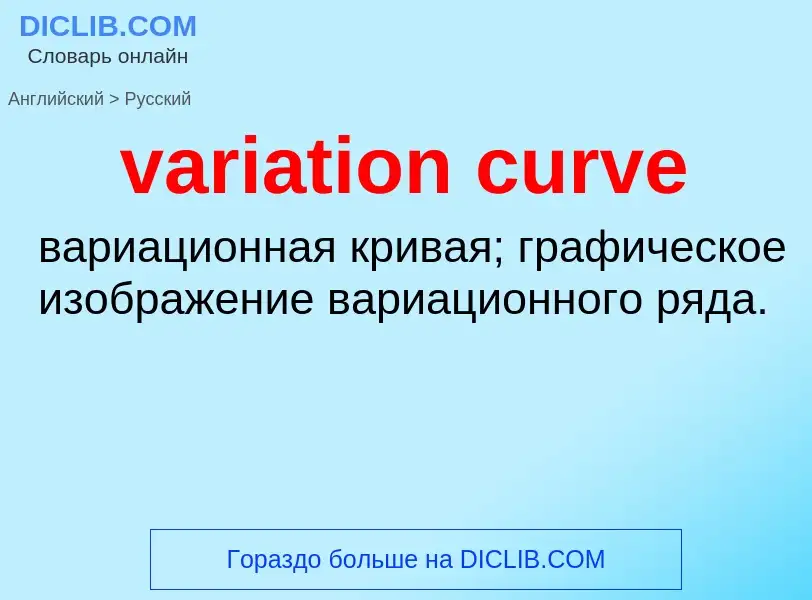 ¿Cómo se dice variation curve en Ruso? Traducción de &#39variation curve&#39 al Ruso