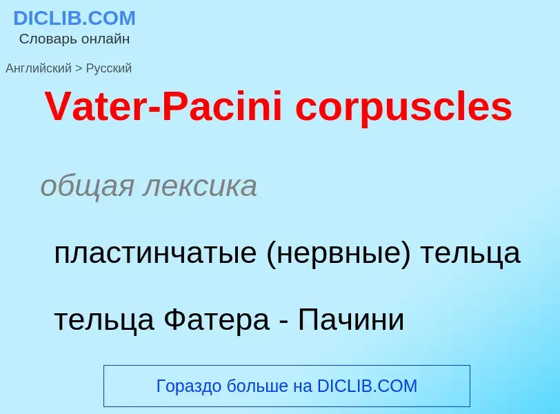 Μετάφραση του &#39Vater-Pacini corpuscles&#39 σε Ρωσικά