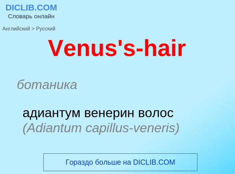 Μετάφραση του &#39Venus's-hair&#39 σε Ρωσικά