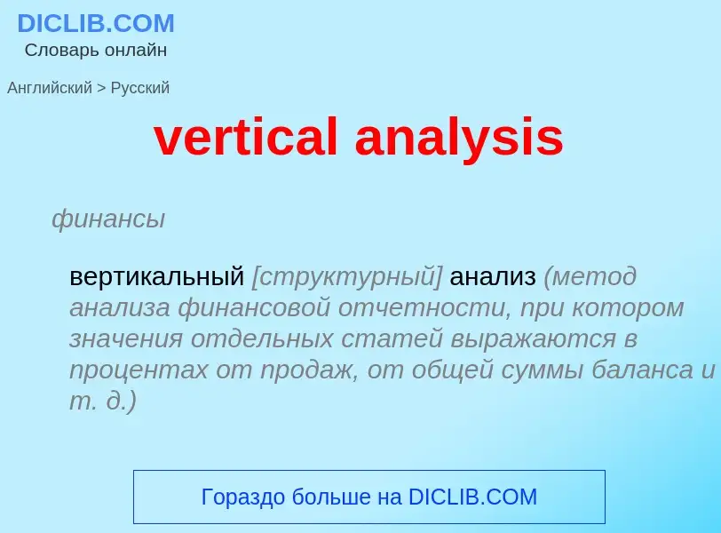 Как переводится vertical analysis на Русский язык