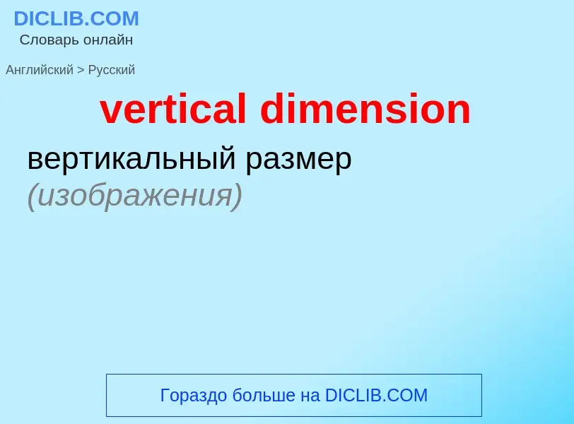 What is the Russian for vertical dimension? Translation of &#39vertical dimension&#39 to Russian