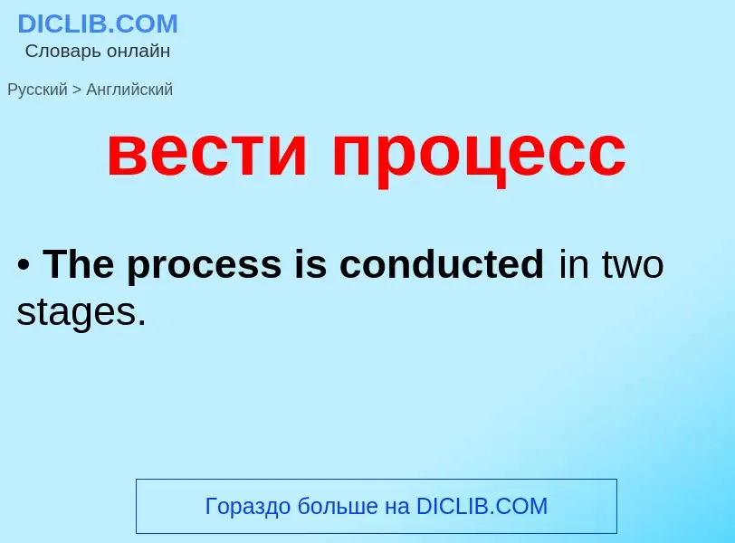 Μετάφραση του &#39вести процесс&#39 σε Αγγλικά