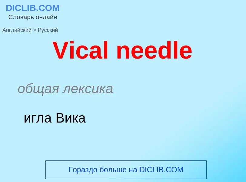 Μετάφραση του &#39Vical needle&#39 σε Ρωσικά