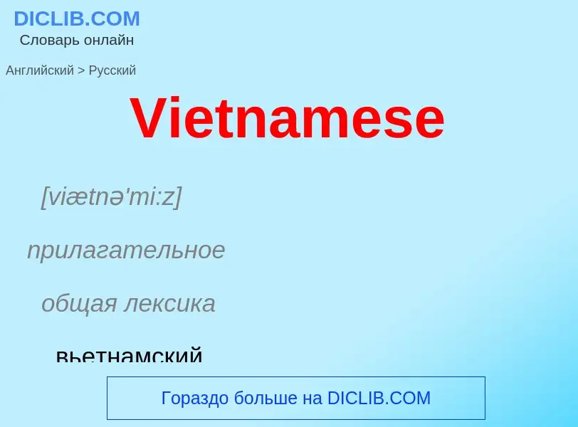 ¿Cómo se dice Vietnamese en Ruso? Traducción de &#39Vietnamese&#39 al Ruso