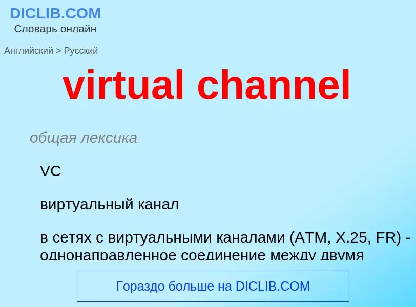 What is the Russian for virtual channel? Translation of &#39virtual channel&#39 to Russian