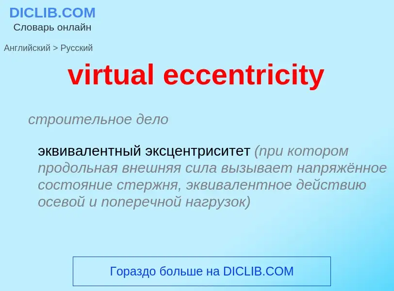 Как переводится virtual eccentricity на Русский язык