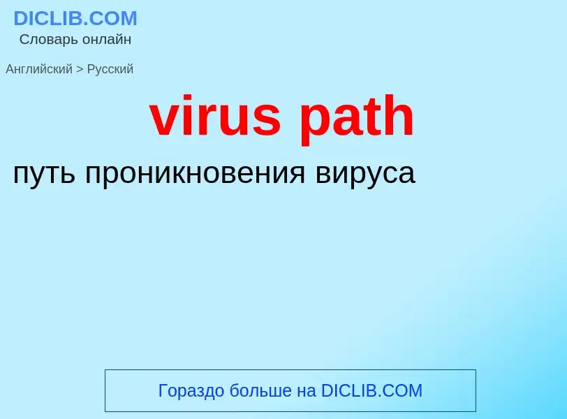 What is the Russian for virus path? Translation of &#39virus path&#39 to Russian