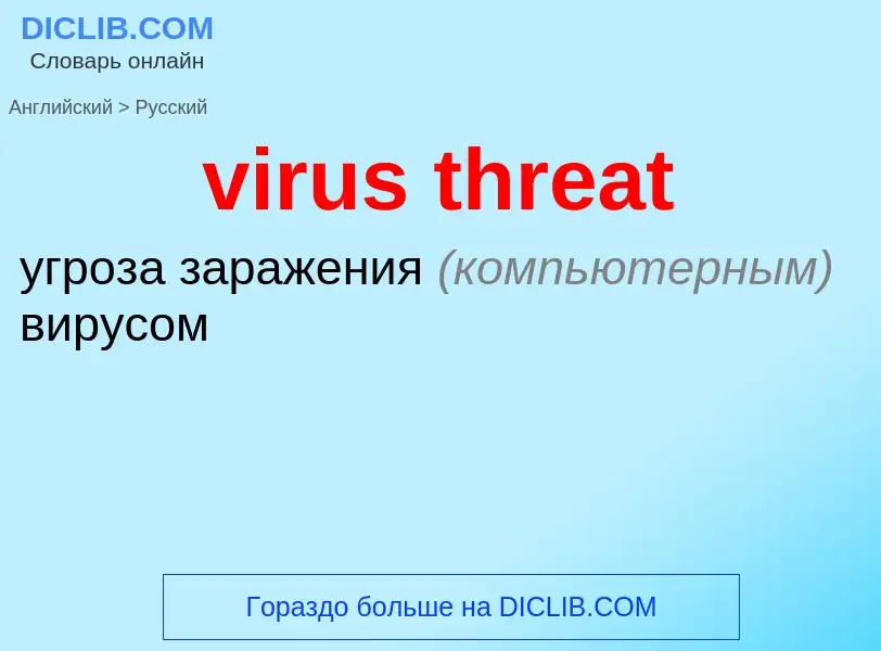 Traduzione di &#39virus threat&#39 in Russo