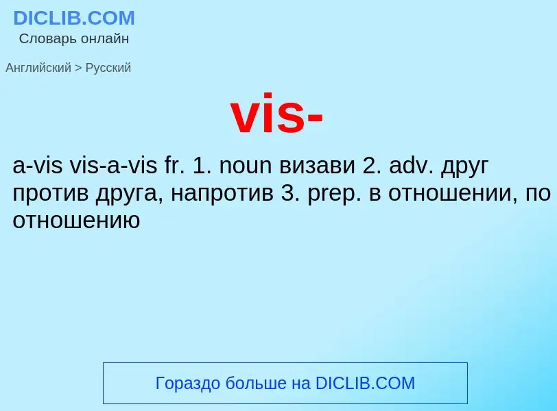 ¿Cómo se dice vis- en Ruso? Traducción de &#39vis-&#39 al Ruso